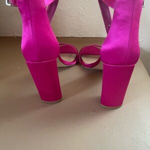 Hot Pink Gianni bini heels one once for a wedding